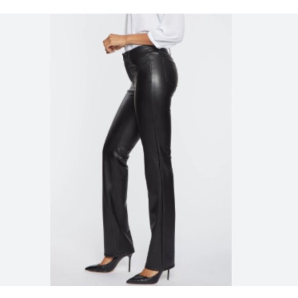 NYDJ-Faux Leather Marilyn Straight Pants Sculpt-Her™ Collection Women's Size 4 - Picture 3 of 3